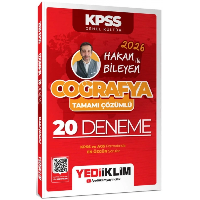 2026 KPSS Coğrafya Tamamı Çözümlü 20 Deneme Yediiklim Yayınları