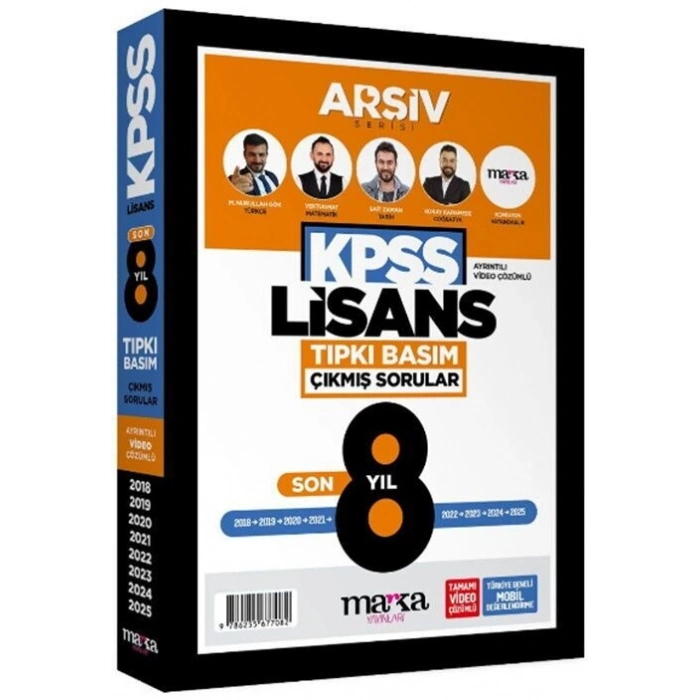 Marka 2026 KPSS Genel Yetenek Genel Kültür Lisans Çıkmış Sorular Son 8 Yıl Tıpkı Basım Çözümlü ARŞİV Serisi Marka Yayınları