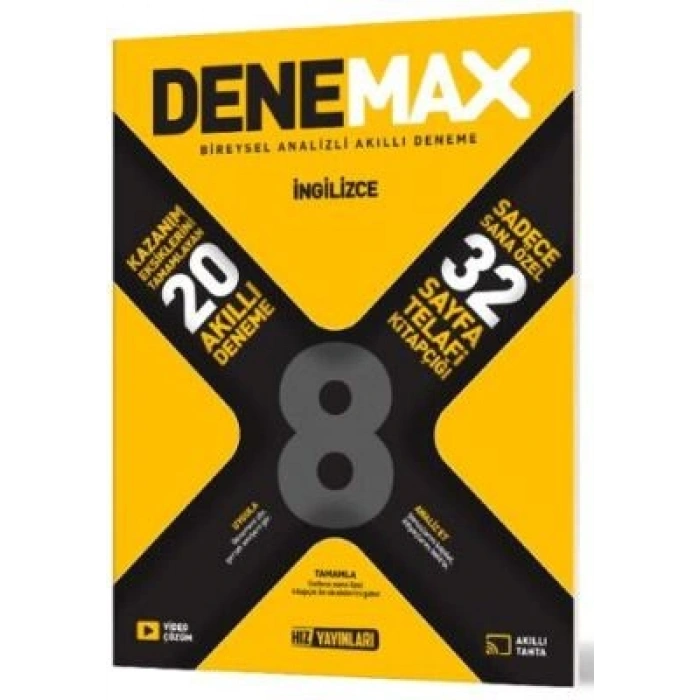 8. Sınıf İngilizce Denemax 20 li Akıllı Deneme Hız Yayınları