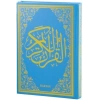 Kuranı Kerim Renkli Gül Desenli Mavi Cilt Sesli-Orta Boy