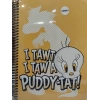 Tweety I Tawt I Taw a Puddy Tat Spiralli Defter Açık Şarı 80 yp.17*24