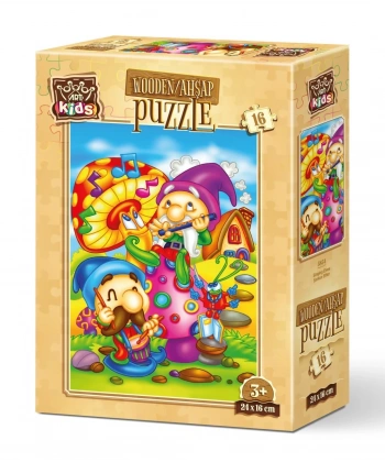 Şarkıcı Elfler 16 Parça Ahşap Puzzle