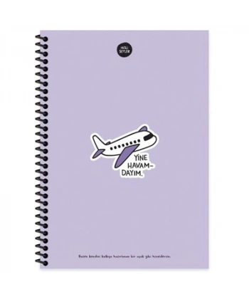 Hisli Şeyler 100 Yaprak Kareli Defter - Yine Havamdayım