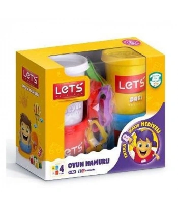 Lets 12 Parça Kalıplı 4lü Oyun Hamuru