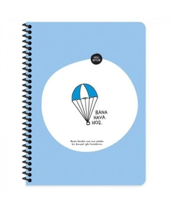 Hisli Şeyler 80 Yaprak Çizgili Defter - Bana Hava Hoş