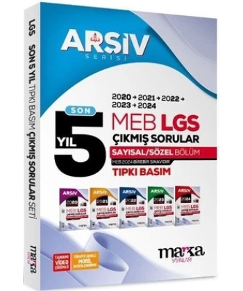 Son 5 Yıl LGS 8. Sınıf ARŞİV Serisi Tıpkı Basım Fasikül Fasikül Çıkmış Sorular Tamamı Video Çözümlü