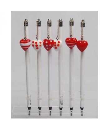 Aksesuarlı Kurşun Kalem Kalpli Beyaz