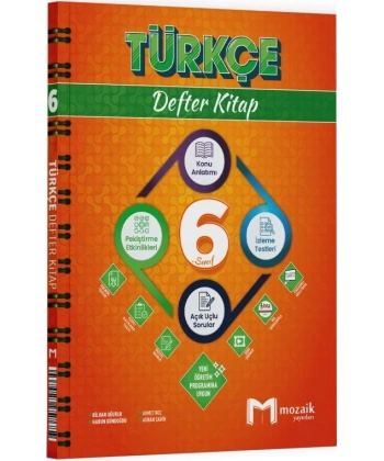 6. Sınıf Türkçe Defter Kitap Mozaik Yayınları