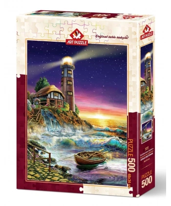 Deniz Fenerinden Günbatımı 500 Parça
