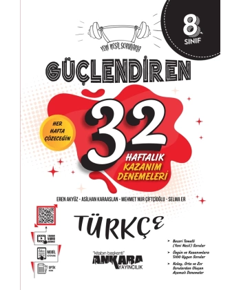8. Sınıf Güçlendiren 32 Haftalık Türkçe Kazanım Denemeleri