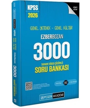 2026 KPSS Genel Yetenek Genel Kültür Ezberbozan 3000 Tamamı Video Çözümlü Soru Bankası