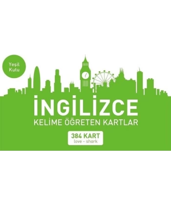 İngilizce Kelime Öğreten Kartlar Yeşil Kutu (love-shark)