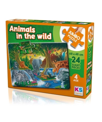 Vahşi Doğada Hayvan Jumbo Puzzle 24 Parça