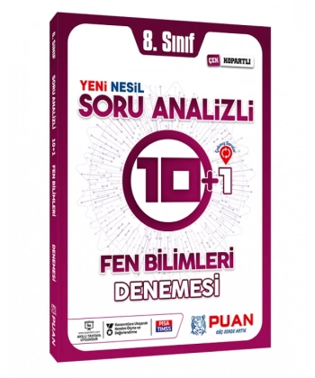 8. Sınıf LGS Fen Bilimleri Soru Analizli 10+1 Deneme Puan Yayınları