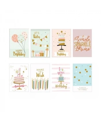 Keskin Yaldızlı Doğum Günü Kartı Zarflı