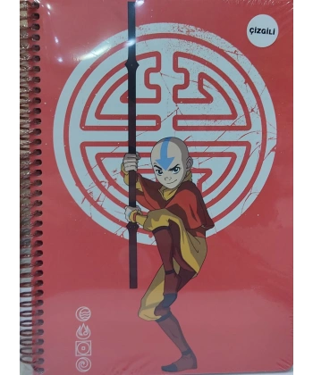 Avatar Aang Spiralli Defter Kırmızı 80 yp.17*24