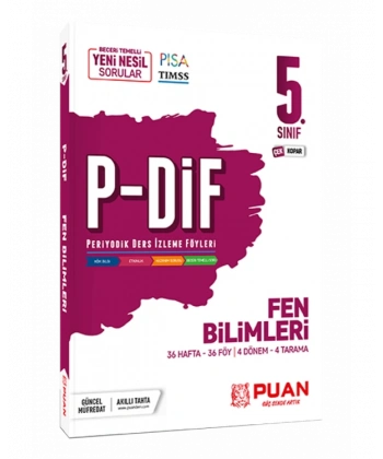 5. Sınıf Fen Bilimleri P-DiF Periyodik Ders İzleme Föyleri Puan Yayınları