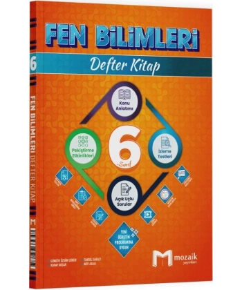 6. Sınıf Fen Bilimleri Defter Kitap Mozaik Yayınları