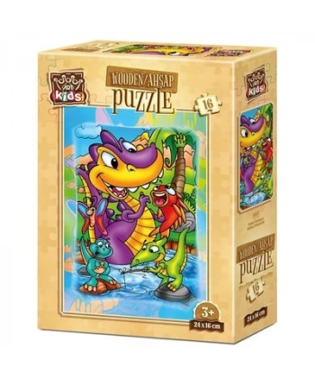 Balıkçı Dinazorlar 16 Parça Ahşap Puzzle