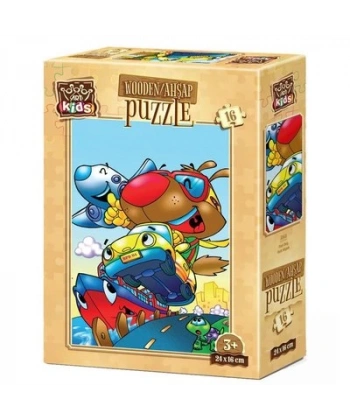 Hızlı Köpek 16 Parça Ahşap Puzzle