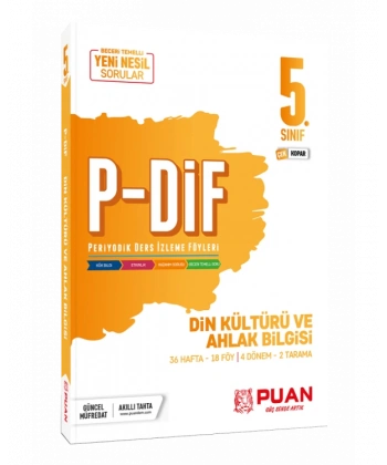 5. Sınıf Din Kültürü ve Ahlak Bilgisi P-DiF Periyodik Ders İzleme Föyleri Puan Yayınları