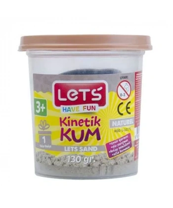 Lets Kinetik Kum 130 gr. Naturel Plastik Kutu