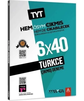 TYT Türkçe ÖSYM Çıkmış ve Çıkabilecek Sorulardan Oluşturulmuş 6 Deneme Sınavı Tamamı Video Çözümlü