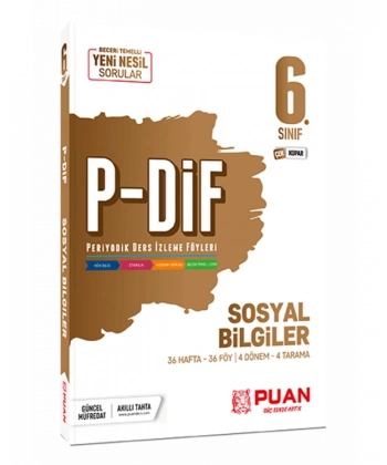 6. Sınıf Sosyal Bilgiler P-DİF Periyodik Ders İzleme Föyleri Puan Yayınları