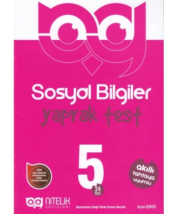 5. Sınıf Sosyal Bilgiler 24 Yaprak Test