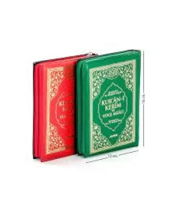 Kur`an-ı Kerim ve Yüce Meali Çanta Boy 2 Renk Fermuarlı Kılıflı