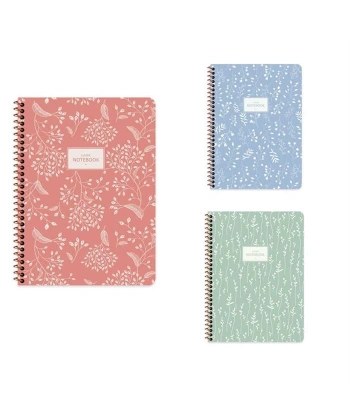 Keskin Color Pastel Flora Defter Çizgili Karton Kapak Spiralli 80 Yaprak