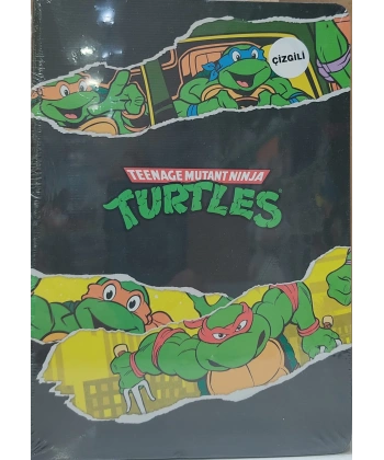 Ninja Turtles Sert Kapak Butik Defter Siyah 80 yp.15*21