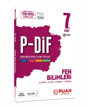7. Sınıf Fen Bilimleri P-DİF Periyodik Ders İzleme Föyleri Puan Yayınları