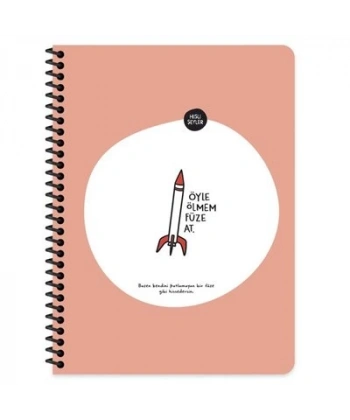 Hisli Şeyler 80 Yaprak Kareli Defter - Öyle Ölmem Füze At