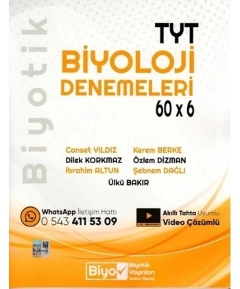 TYT Biyoloji 60x6 Denemeleri