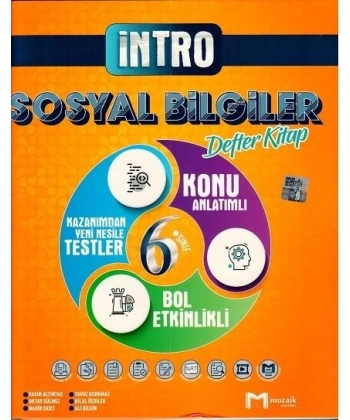 6. Sınıf Sosyal Bilgiler İntro Defter Kitap