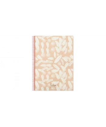 Spiralli 16,5X22 cm Karton Kapak 80 Yaprak LA PULME LEAVES Defter Çizgisiz Düz