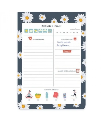 Keskin Color Çiçek Günlük Planner Blok