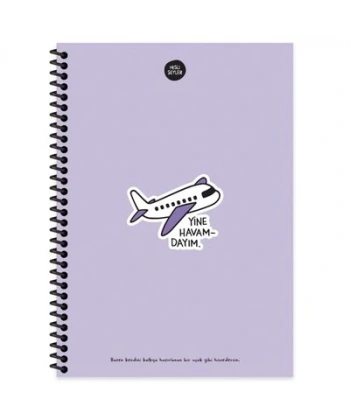 Hisli Şeyler 100 Yaprak Çizgili Defter - Yine Havamdayım