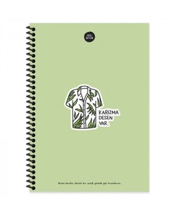 Hisli Şeyler 100 Yaprak Kareli Defter - Karizma Desen Var