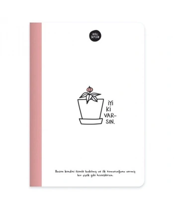 Hisli Şeyler 14x20 64 Yaprak Çizgili Defter - İyi Ki Varsın