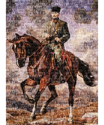 Atatürk Sakarya İsimli Atıyla Kolaj 1000 Parça Puzzle