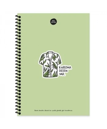 Hisli Şeyler 100 Yaprak Çizgili Defter - Karizma Desen Var