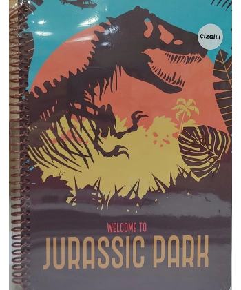 Jurassic Park Welcome to Spiralli Defter Kahverengi 80 yp.17*24