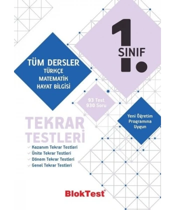 1.Sınıf Tüm Dersler Tekrar Testleri