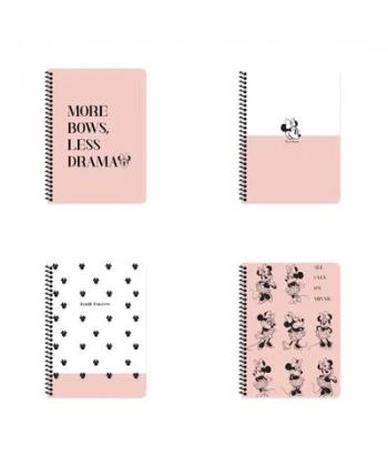 Minnie Mouse Defter Çizgili Spiralli Karton Kapak 80 Yaprak