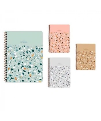 Keskin A4 80 Yp.Kar. PP Kp.Spiralli Terrazzo Defter