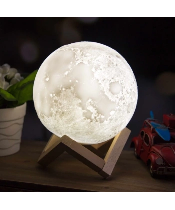3 Boyutlu Ay Lambası Kablosuz Beyaz