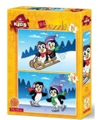 Penguenler 2li 12+24 Parça Yapboz