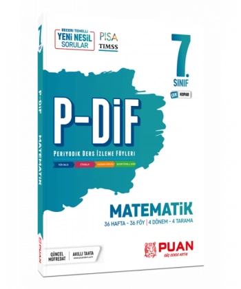 7. Sınıf Matematik P-DİF Periyodik Ders İzleme Föyleri Puan Yayınları
